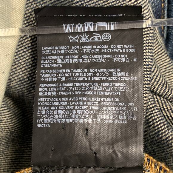 SAINT LAURENT Size 30 Blue Contrast Stitch Cotton Blend Straight Jeans - Picture 6 of 6